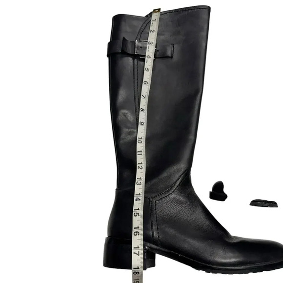 Arturo Chiang Darren Black Leather Knee High Zip Up Boots Size 8 - Picture 9 of 15